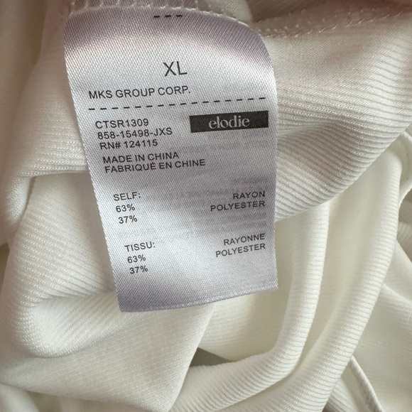 Elodie BUNDLE White Blue Ribbed Crew Neck Long Sleeved Body Suit XL - Picture 9 of 9